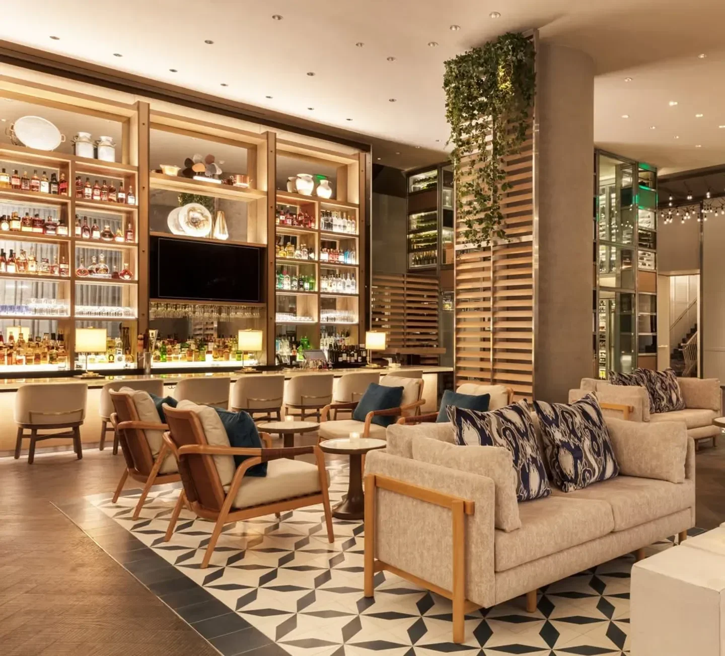 Interior of Boulud Sud Miami with bar and seating area in Miami