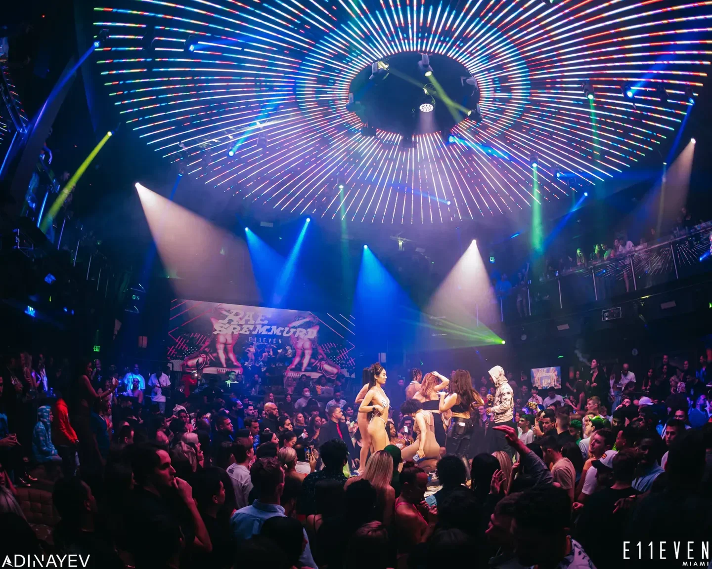Energetic nightlife scene at E11even Miami, showcasing the vibrant club atmosphere and crowd.