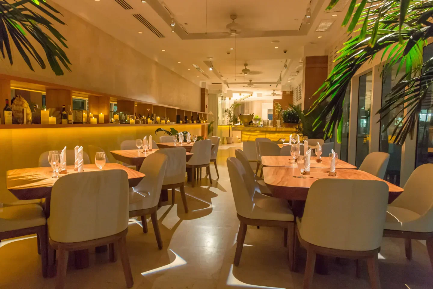 Interior of Elcielo Miami restaurant in Miami, featuring elegant table settings and ambiance.