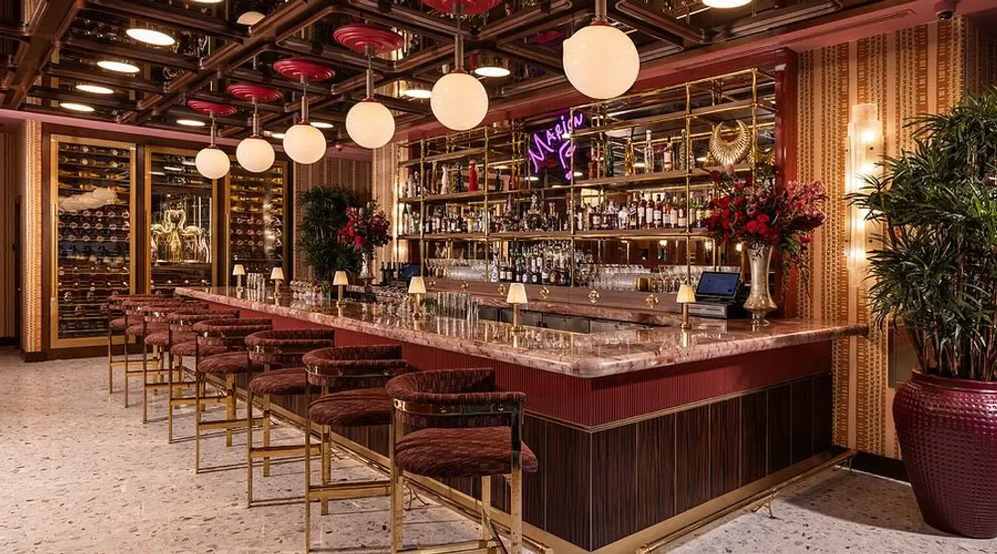 Interior bar at Marion Miami, featuring stylish seating and elegant decor.